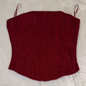 Garage Deep Red Lace Corset